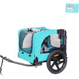 Light Green Foldable Pet Jogging Stroller Dog Carriers Bicycle Trailer Pet Dog Cat Bike Trailer