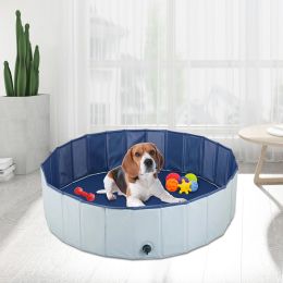 Foldable Pet Bath Pool; Collapsible Dog Bathing Tub; Kiddie and Toy Pool for Dogs Cats and Kids