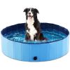 48&quot; Foldable Dog Pool Pet Bath Pools Outdoor Swimming-Pool for Large Dogs Blue