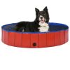 vidaXL Foldable Dog Swimming Pool Red 63"x11.8" PVC