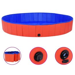 vidaXL Foldable Dog Swimming Pool Red 78.7"x11.8" PVC