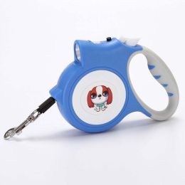 LED Lighted Retractable Nylon Dog Leash - Blue