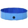 vidaXL Foldable Dog Swimming Pool Blue 31.5"x7.9" PVC