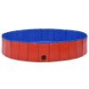 vidaXL Foldable Dog Swimming Pool Red 63"x11.8" PVC