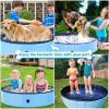 48&quot; Foldable Dog Pool Pet Bath Pools Outdoor Swimming-Pool for Large Dogs Blue