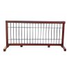 Wooden dog gate; free standing wire mesh pet gate; expandable; MAHOGANY