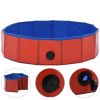 vidaXL Foldable Dog Swimming Pool Red 31.5"x7.9" PVC