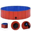 vidaXL Foldable Dog Swimming Pool Red 47.2"x11.8" PVC