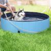 48&quot; Foldable Dog Pool Pet Bath Pools Outdoor Swimming-Pool for Large Dogs Blue