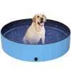 48&quot; Foldable Dog Pool Pet Bath Pools Outdoor Swimming-Pool for Large Dogs Blue