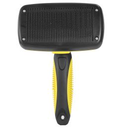 Self Cleaning Slicker Brush Pets Dogs Grooming Shedding Tools Pet Hair Grooming Remover (Color: yellow)