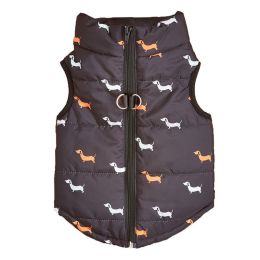 Cartoon Cardigan Waistcoat with Zipper Tractive Hole for Dogs (Type: BlackdogXL)