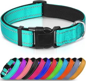 Reflective Dog Collar; Soft Neoprene Padded Breathable Nylon Pet Collar Adjustable for Medium Dogs (Color: Navy blue)