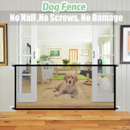 Pet Dog Gate Qiao Net Dog Fence Pet Barrier Fence Suitable For Indoor Safety Pet Dog Gate Safety Fence Pet Supplies Direct Sales (Color: yellow)