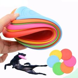 Soft Non-Slip Dog Flying Disc Silicone Game Frisbeed Anti-Chew Dog Toy Pet Puppy Training Interactive Dog Supplies (Color: Purple)