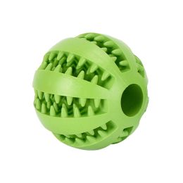 Dog Squeaky Ball Toy; Pet Chew Toy For Dog; Tooth Cleaning Ball Bite Resistant Pet Supplies (Color: green)