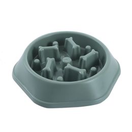 Pet Dog Bowl Dog Slow Feeder Bowl Puppy Cat Slow Eating Dish Bowl Anti-Gulping Food Plate Feeding Dog Cat Food Bowl Pet Supplies (Color: green)