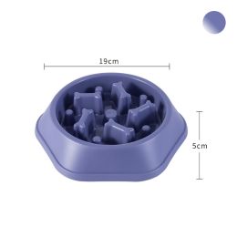 Pet Dog Bowl Dog Slow Feeder Bowl Puppy Cat Slow Eating Dish Bowl Anti-Gulping Food Plate Feeding Dog Cat Food Bowl Pet Supplies (Color: Purple)