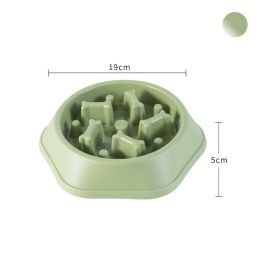 Pet Dog Bowl Dog Slow Feeder Bowl Puppy Cat Slow Eating Dish Bowl Anti-Gulping Food Plate Feeding Dog Cat Food Bowl Pet Supplies (Color: Light Green)