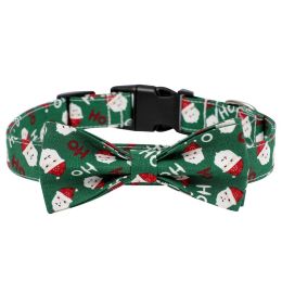 Sunflower Christmas Pet Collar Pet Bow Tie Collar With Adjustable Buckle For Dogs And Cats (Color: green)