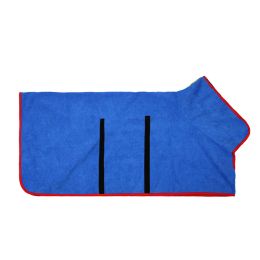 Pet Bath Towel For Dog & Cat; Microfiber Dog Bathrobe; Absorbent Cat Towel; Quick Dry Pet Bathrobe (Color: Royal blue)