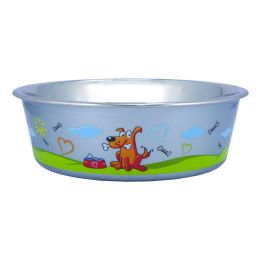 Multi Print Stainless Steel Dog Bowl By Bella N Chaser (Color: as Pic)