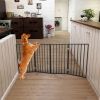 Pet Gate &ndash; Dog Gate for Doorways; Stairs or House &ndash; Freestanding; Folding; brown; Arc Wooden