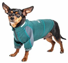 Dog Helios 'Eboneflow' Mediumweight 4-Way-Stretch Flexible And Breathable Performance Dog Yoga T-Shirt (Color: green)