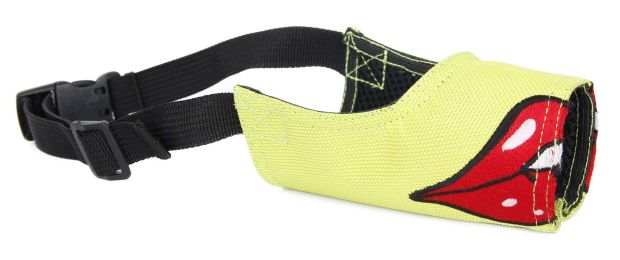 Pet Life Fumigation Adjustable Designer Dog Muzzle (Color: Green / Red)