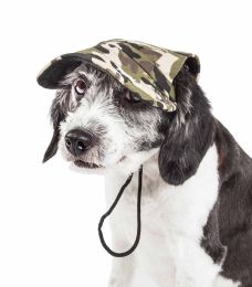 Pet Life 'Torrential Downfour' Camouflage Uv Protectant Adjustable Fashion Dog Hat Cap (size: large)