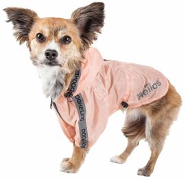 Dog Helios 'Torrential Shield' Waterproof Multi-Adjustable Pet Dog Windbreaker Raincoat (Color: pink)