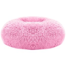 Pet Dog Bed Soft Warm Fleece Puppy Cat Bed Dog Cozy Nest Sofa Bed Cushion L Size (Color: pink)