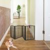 Pet Gate â€“ Dog Gate for Doorways;  Stairs or House â€“ Freestanding;  Folding ;  Dark brown; Arc Wooden