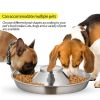 Stainless Steel Non-Slip Rubber Bottom Puppy Dog Bowl Easy to Clean Multi-Dog Feeding Bowl (3.6-4.7 Cup)