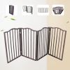 Pet Gate â€“ Dog Gate for Doorways;  Stairs or House â€“ Freestanding;  Folding ;  Dark brown; Arc Wooden