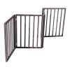 Pet Gate &ndash; Dog Gate for Doorways; Stairs or House &ndash; Freestanding; Folding; brown; Arc Wooden