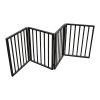 Pet Gate &ndash; Dog Gate for Doorways; Stairs or House &ndash; Freestanding; Folding; brown; Arc Wooden