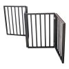 Pet Gate &ndash; Dog Gate for Doorways; Stairs or House &ndash; Freestanding; Folding; brown; Arc Wooden