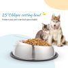 Beveled Dogs Bowl Stainless Steel Removable Rubber Ring Non-Slip Bottom Pet Feeder Bowl Water Dish For Dog Cat